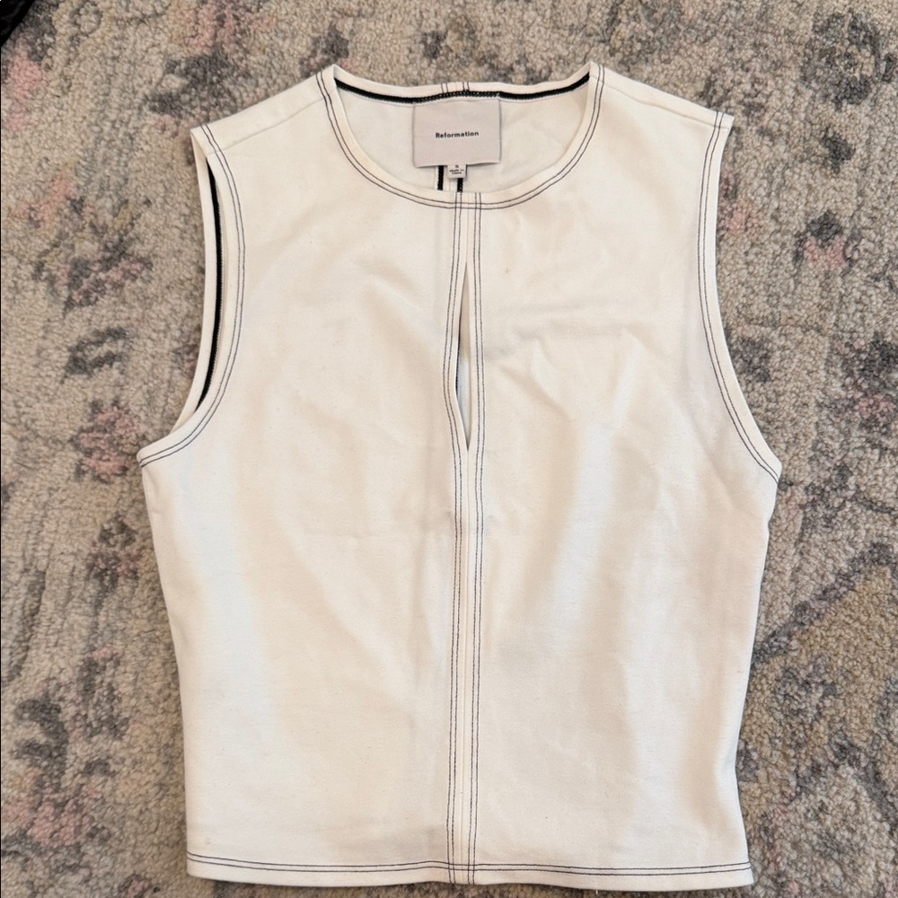 Reformation Cream Sleeveless Tank Top